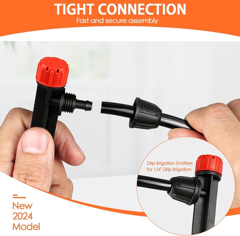 Gardrip 55 Pieces Drip Emitters Stream with Stake for 1/4" Irrigation Tubing: Adjustable 360 Degree Water Flow Irrigation Universal Sprayer Drip Pipe Sprinklers Fittings for Garden Watering System - Image 4